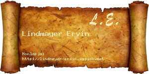 Lindmayer Ervin névjegykártya