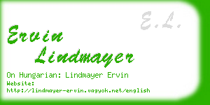 ervin lindmayer business card